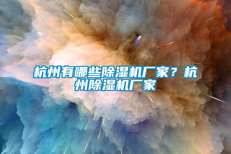 杭州有哪些除濕機廠家？杭州除濕機廠家
