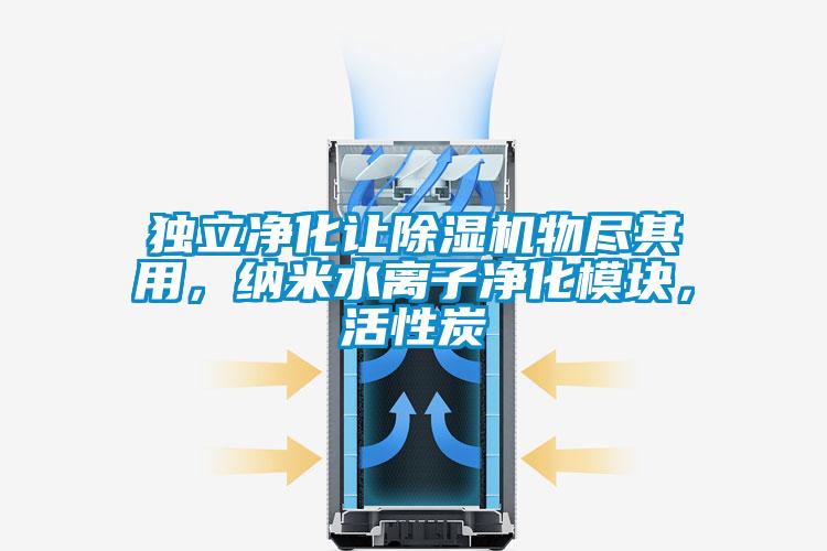 獨立凈化讓除濕機物盡其用，納米水離子凈化模塊，活性炭