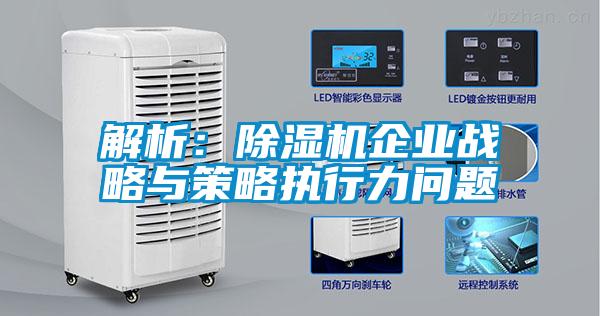 解析：除濕機(jī)企業(yè)戰(zhàn)略與策略執(zhí)行力問(wèn)題