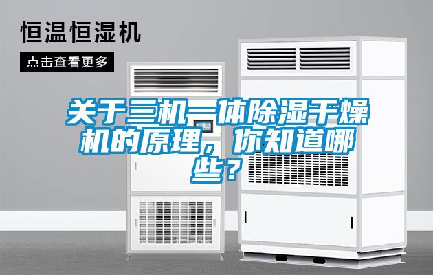 關(guān)于三機(jī)一體除濕干燥機(jī)的原理，你知道哪些？