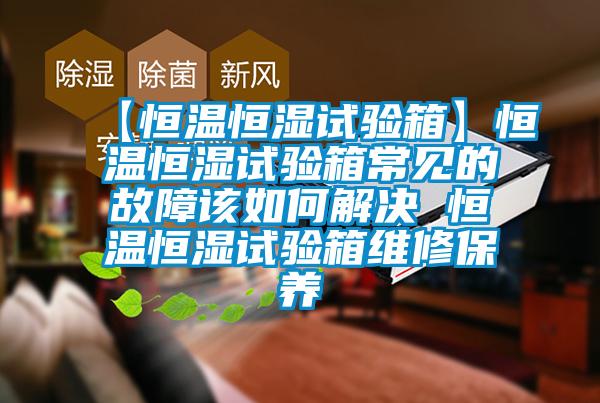 【恒溫恒濕試驗箱】恒溫恒濕試驗箱常見(jiàn)的故障該如何解決 恒溫恒濕試驗箱維修保養