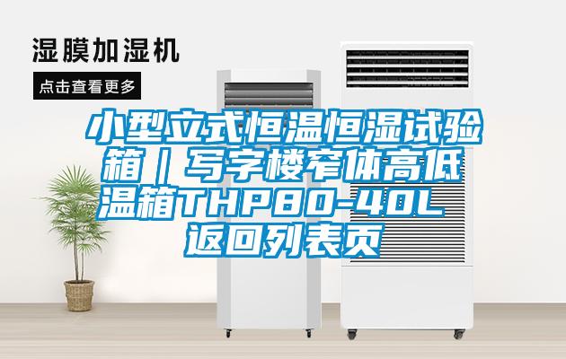 小型立式恒溫恒濕試驗箱｜寫(xiě)字樓窄體高低溫箱THP80-40L 返回列表頁(yè)