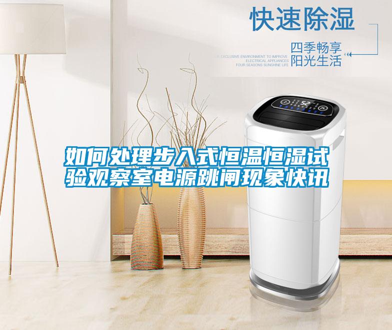 如何處理步入式恒溫恒濕試驗觀(guān)察室電源跳閘現象快訊