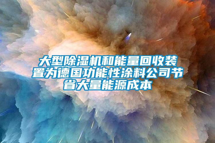 大型除濕機(jī)和能量回收裝置為德國功能性涂料公司節(jié)省大量能源成本