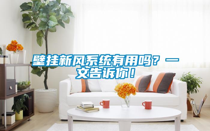壁掛新風(fēng)系統有用嗎？一文告訴你！