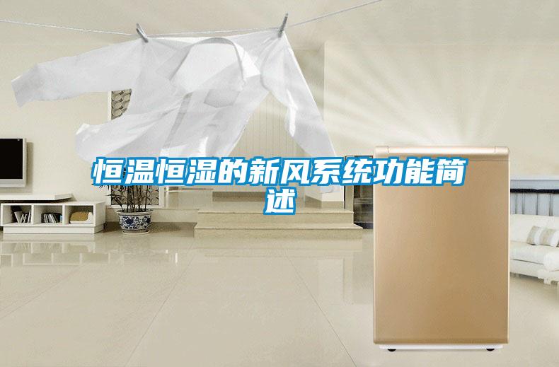 恒溫恒濕的新風(fēng)系統功能簡(jiǎn)述