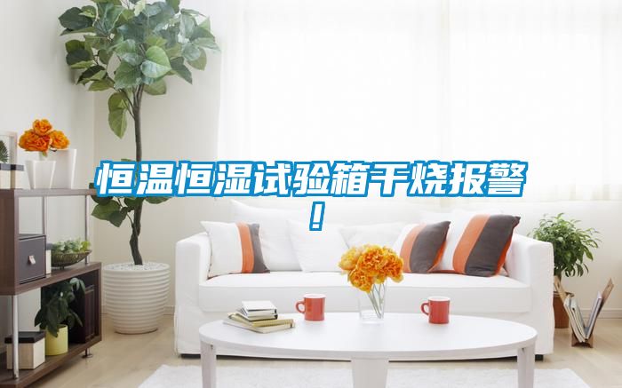 恒溫恒濕試驗箱干燒報警！