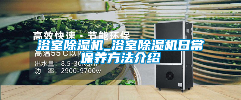 浴室除濕機_浴室除濕機日常保養方法介紹