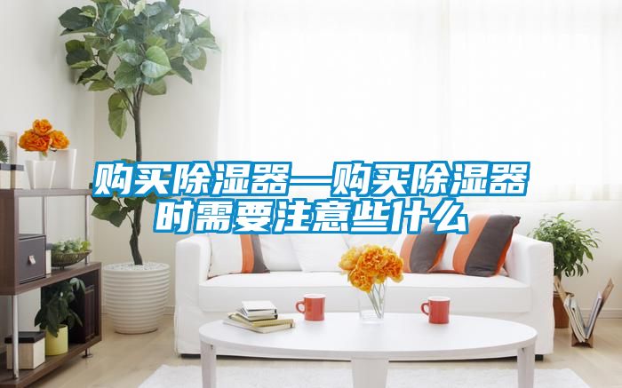 購買除濕器—購買除濕器時需要注意些什么